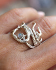 Gemstone Twig Ring in Sterling Silver