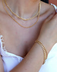 Thick Curb Chain Bracelet, Gold Filled or Sterling Silver