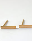 14k Solid Gold Bar Dainty Studs