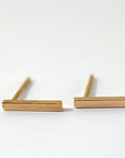 14k Solid Gold Bar Dainty Studs