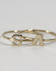 14k Gold Initial Ring - Melt'm Jewelry