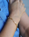 Gold Chunky Bracelet, Gold Filled Link Chain Bracelet