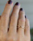 Gold X Ring, Gold Wrap Ring, Gold Filled Criss Cross Ring - Melt'm Jewelry