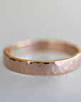 14k Rose Gold Hammered Wedding Band 3mm - Melt'm Jewelry