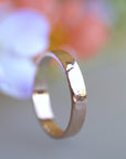 14k Rose Gold Hammered Wedding Band 3mm - Melt'm Jewelry
