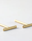 Minimalist Bar Stud Earrings 14k Solid Gold