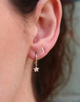 Minimalist Bar Stud Earrings 14k Solid Gold