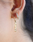 Minimalist Hammered Gold Filled Bar Drop Earrings