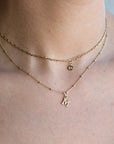 Gold Filled Satellite Initial Necklace - Personalized Dainty Letter Pendant
