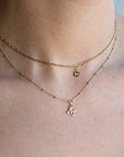 Gold Filled Satellite Initial Necklace - Personalized Dainty Letter Pendant