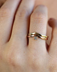 14k Gold Chevron Diamond Wedding Band Ring