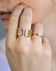 Gold Filled Wide Hammered Ring