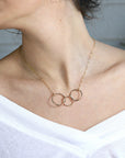 Three Circle Interlocked Necklace, Sisters Gift