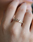 Textured Silver Band and Gold Granule Accents, Pink Tourmaline Ring
