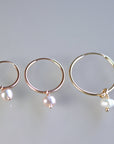 Pearl Hoop Earrings, Rose Gold Bridal Jewelry, Gold Filled Hoops
