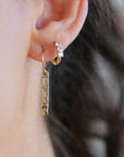 Minimalist Hammered Gold Filled Bar Drop Earrings