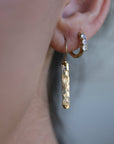 Minimalist Hammered Gold Filled Bar Drop Earrings - Melt'm Jewelry