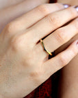 14k Solid Gold Chevron Wedding Band, Gold V Ring - Melt'm Jewelry