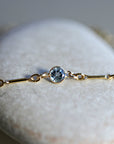 Dainty Gold Chain Blue Topaz Bracelet - Melt'm Jewelry