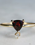 Diamond & Garnet Ring 14k Gold