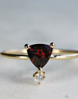 Diamond & Garnet Ring 14k Gold