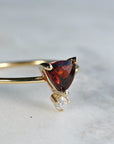 Diamond & Garnet Ring 14k Gold - Melt'm Jewelry