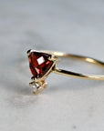 Diamond & Garnet Ring 14k Gold
