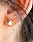 Gold Filled Hammered Disc Stud Earrings - Melt'm Jewelry