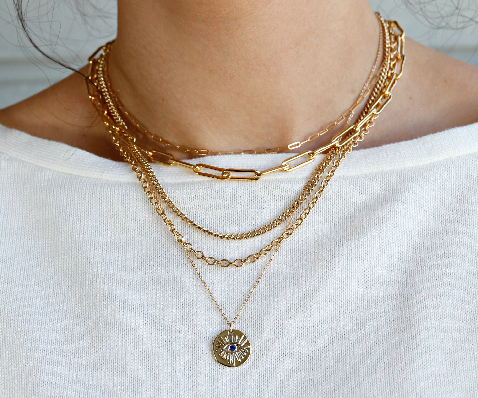 Gold Chain Necklace, Gold Layering Necklace