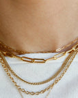 Elongated Thick Rectangle Chain Necklace - Melt'm Jewelry