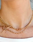 Thick Gold Filled Curb Chain Karma Open Circle Necklace - Melt'm Jewelry