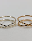 X Ring, Wrap Ring, Criss Cross Ring in gold filled or sterling silver
