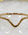 Gold Filled Chevron Ring, Curved Band Ring - Melt'm Jewelry