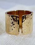 Gold Filled Wide Hammered Ring