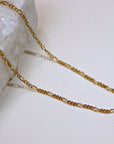 Gold Dainty Figaro Chain Choker Necklace