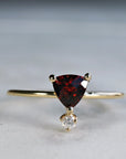 Diamond & Garnet Ring 14k Gold - Melt'm Jewelry