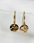 Hammered Gold Filled Disc Dangle Earrings