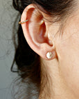 Gold Filled Hammered Disc Stud Earrings