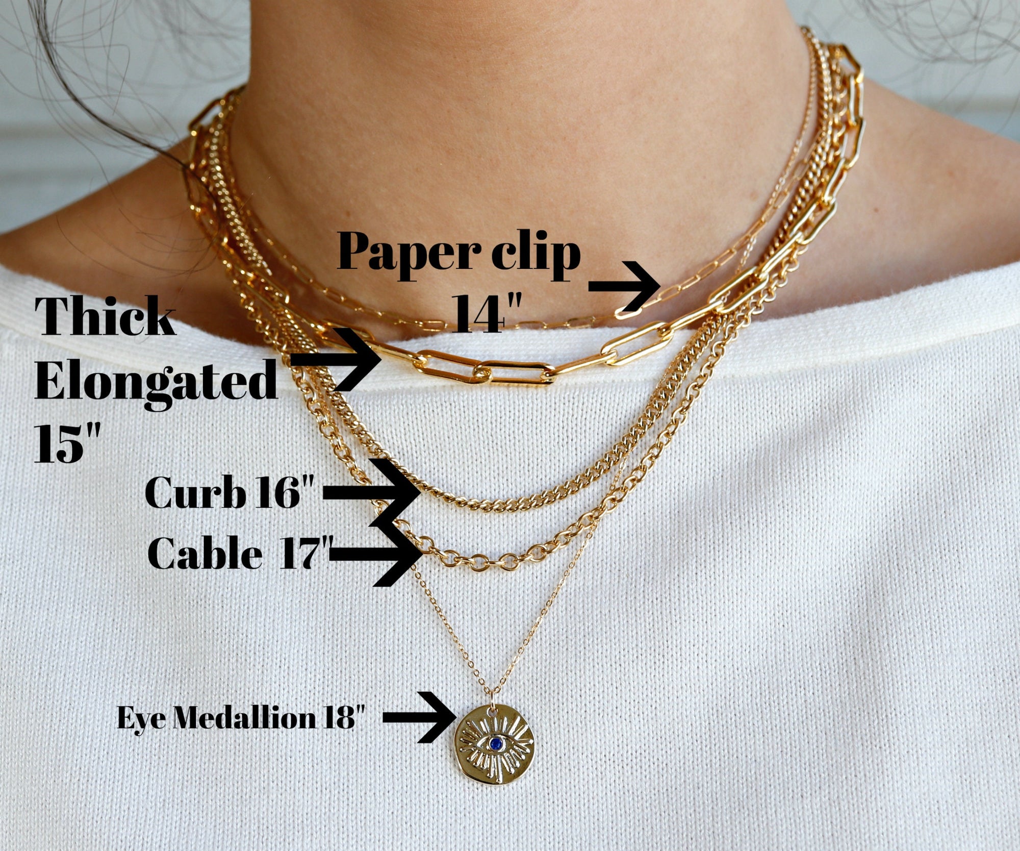 Gold Chain Necklace, Gold Layering Necklace
