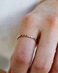 Gold Filled Stacking Ring – Dainty Hammered Bead Ring, Minimalist Gold Dot Ring, Thin Midi Ring
