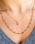 Personalized Initials Gold Necklace, Gold Filled Layering Necklace