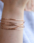 Rose Gold Hammered Open Cuff Bracelet - Melt'm Jewelry