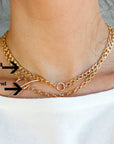 Thick Gold Filled Curb Chain Karma Open Circle Necklace - Melt'm Jewelry