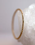 14k Solid Gold Twisted Stackable Ring: Midi Ring