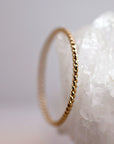 14k Solid Gold Twisted Ring, Gold Stackable Ring, Midi Ring