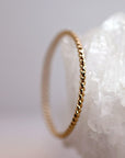 14k Solid Gold Twisted Stackable Ring: Midi Ring