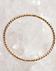 14k Solid Gold Twisted Stackable Ring: Midi Ring