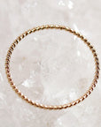 14k Solid Gold Twisted Stackable Ring: Midi Ring