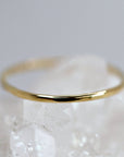 Solid Gold Hammered Dainty Thin Ring - Melt'm Jewelry