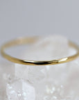 14K Solid Gold Hammered Dainty Thin Ring - Melt'm Jewelry